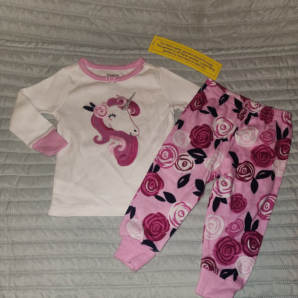 NWT~GYMBOREE~2pc Unicorn Rose Gymmies Pajamas~12-18m